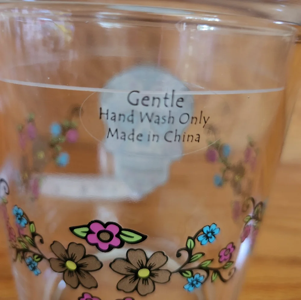 Halloween Sugar Skulls Glass Canister New